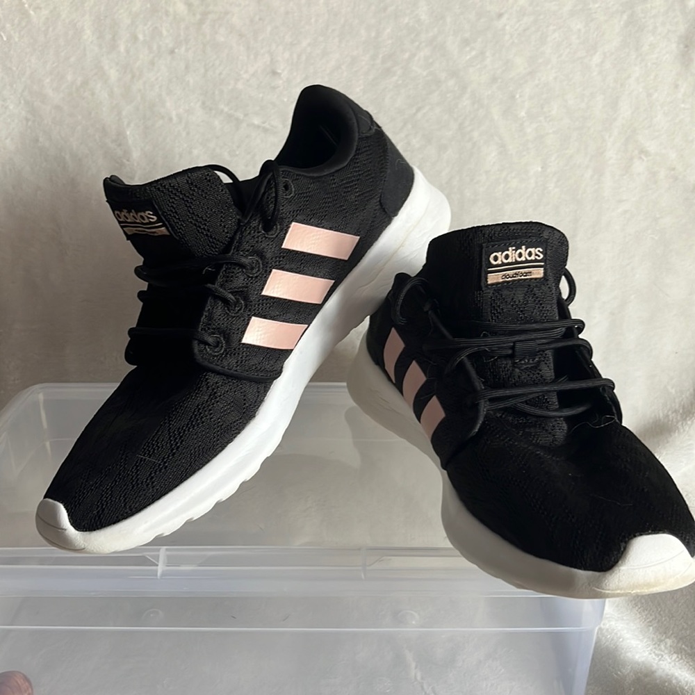 Adidas black lace and pink sneakers. Size 7.5
